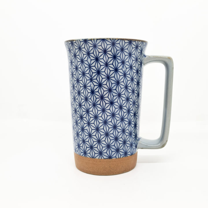 Grand Mug Japonais bleu aux motifs de libellules